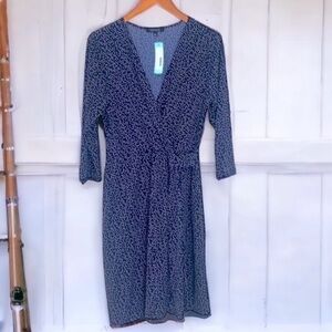NWT Meesha Faux Wrap Knit Dress knee length blue/white Size XL $59 StitchFix